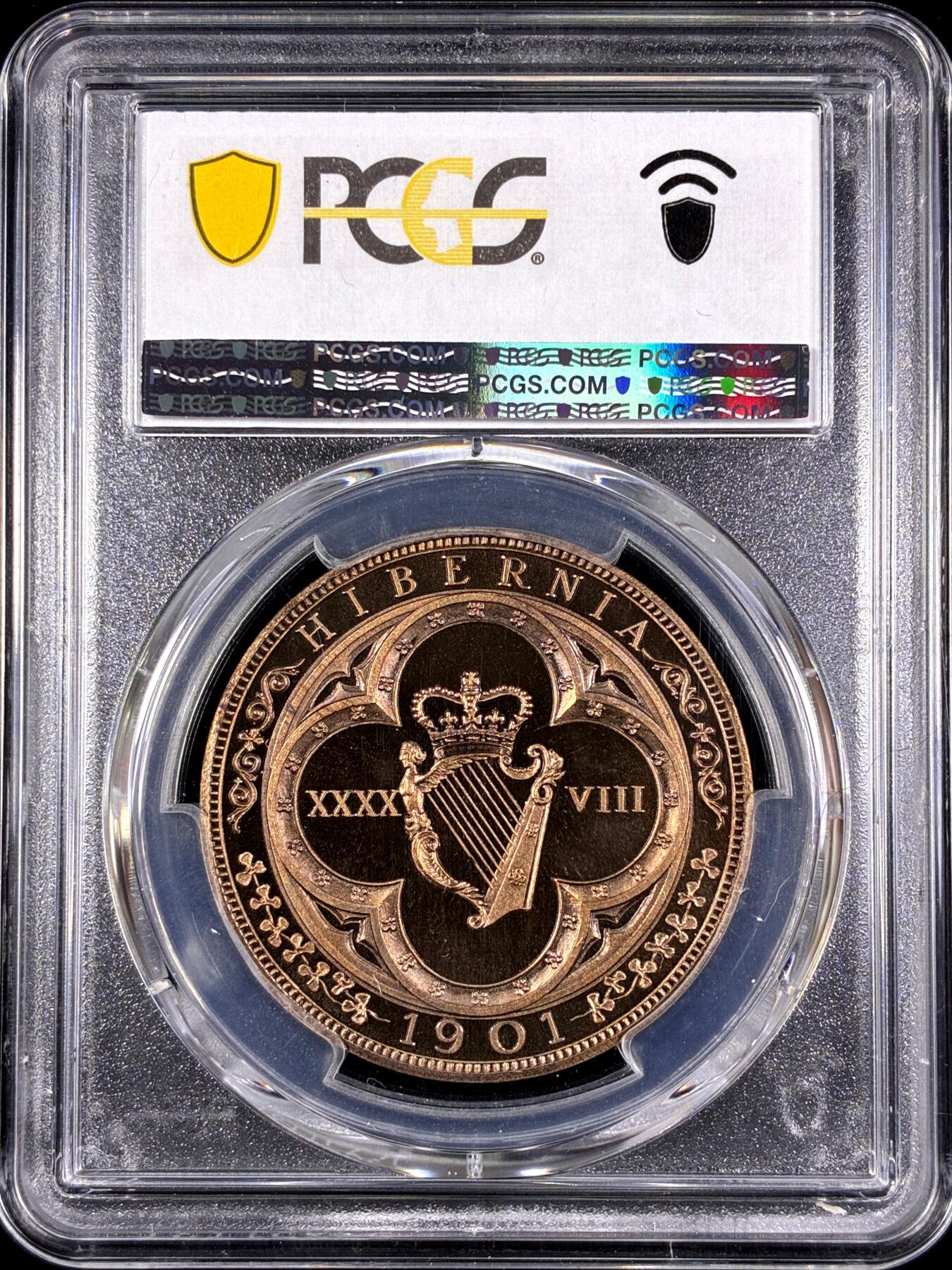 【雨安】【直播拍卖】【第0130期-评级币章】2026-03-28 周六 19:30 (金价981.33, 银价17.11) [评级欧洲] Ireland 爱尔兰 48D 1901年 爱德华七世 X#13b 精制 PCGS-PR66 精制币