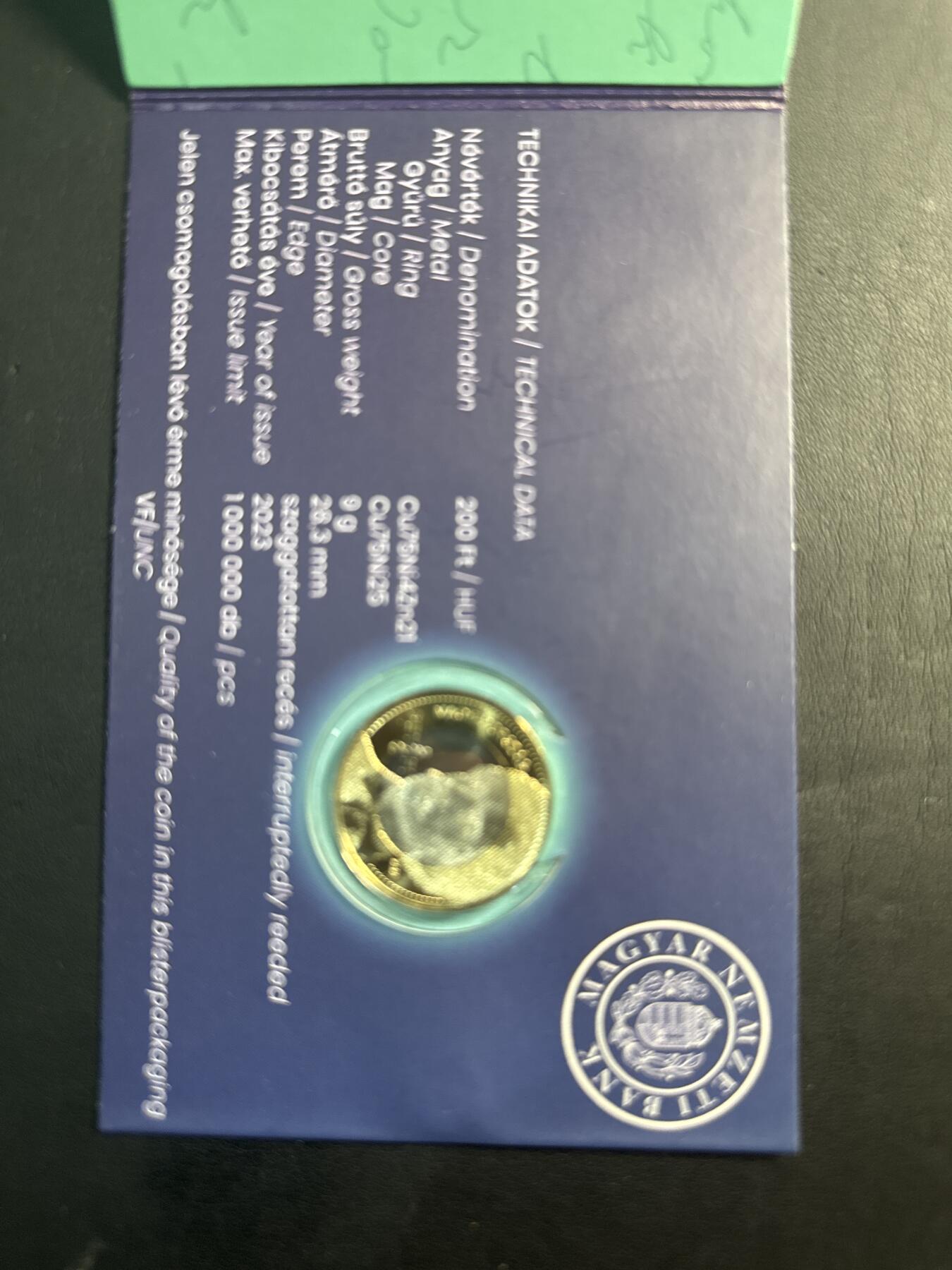 ❤️【币观天下】❤️ 第346期钱币拍卖场- 2026.3.27周五晚上6点半场 长期征集拍品  匈牙利 2023年 裴多菲诞生200周年 200福林纪念币 First day mint币卡 发行量12000套