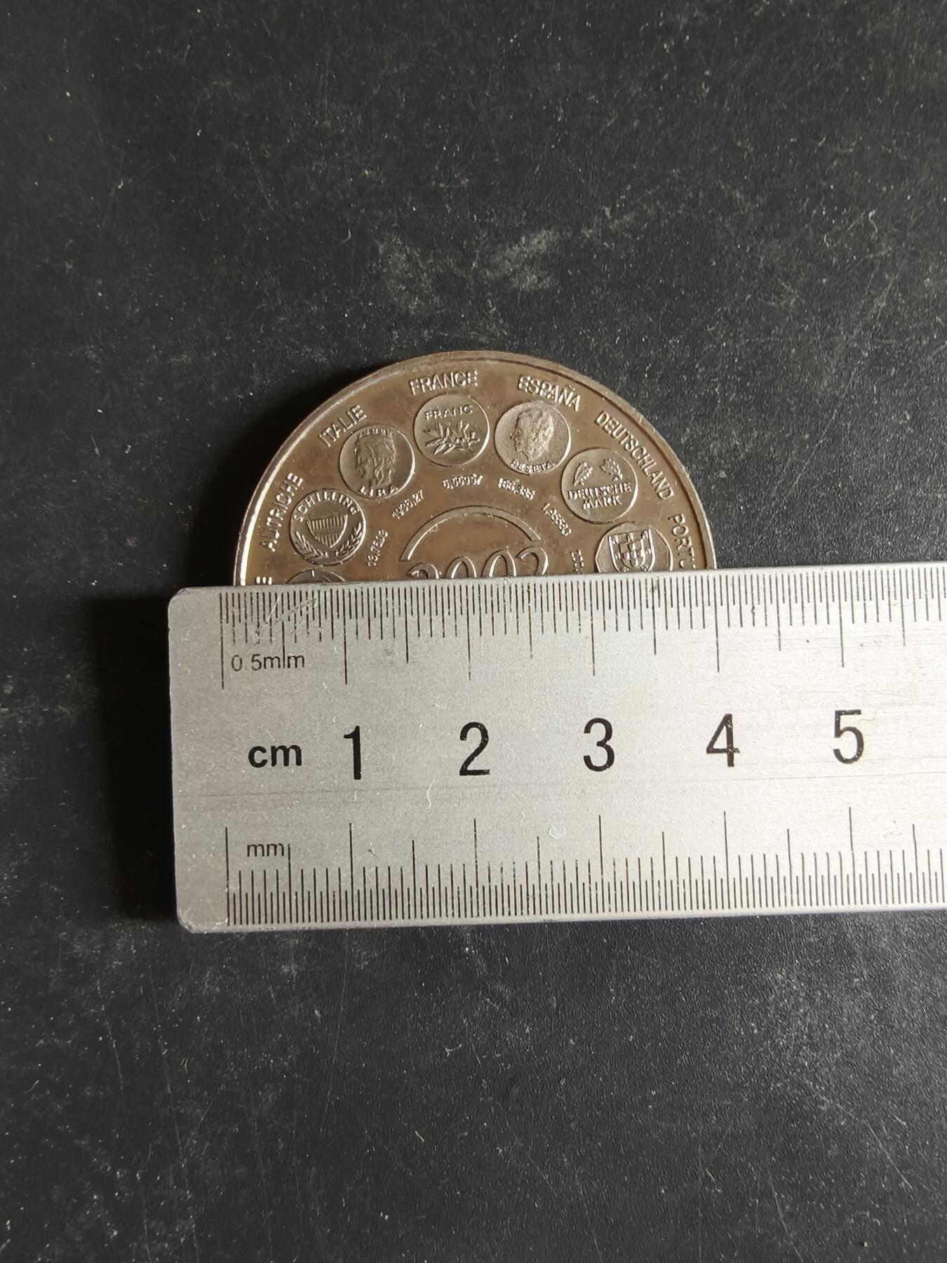 老王徽章第189期 法国2002年欧元正式流通纪念章     直径41mm     重量31g