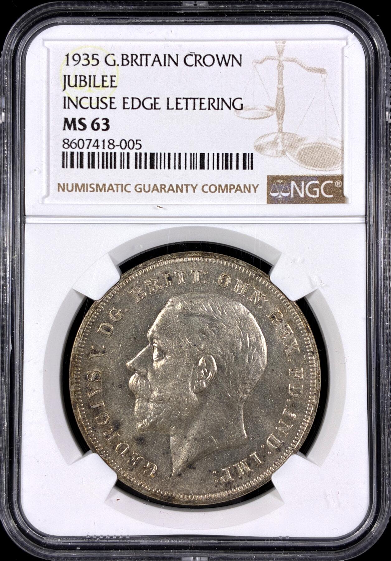 【雨安】【直播拍卖】【第0130期-评级币章】2026-03-28 周六 19:30 (金价981.33, 银价17.11) [评级欧洲] Great Britain 英国 1克朗 1935年 乔治五世  NGC-MS63