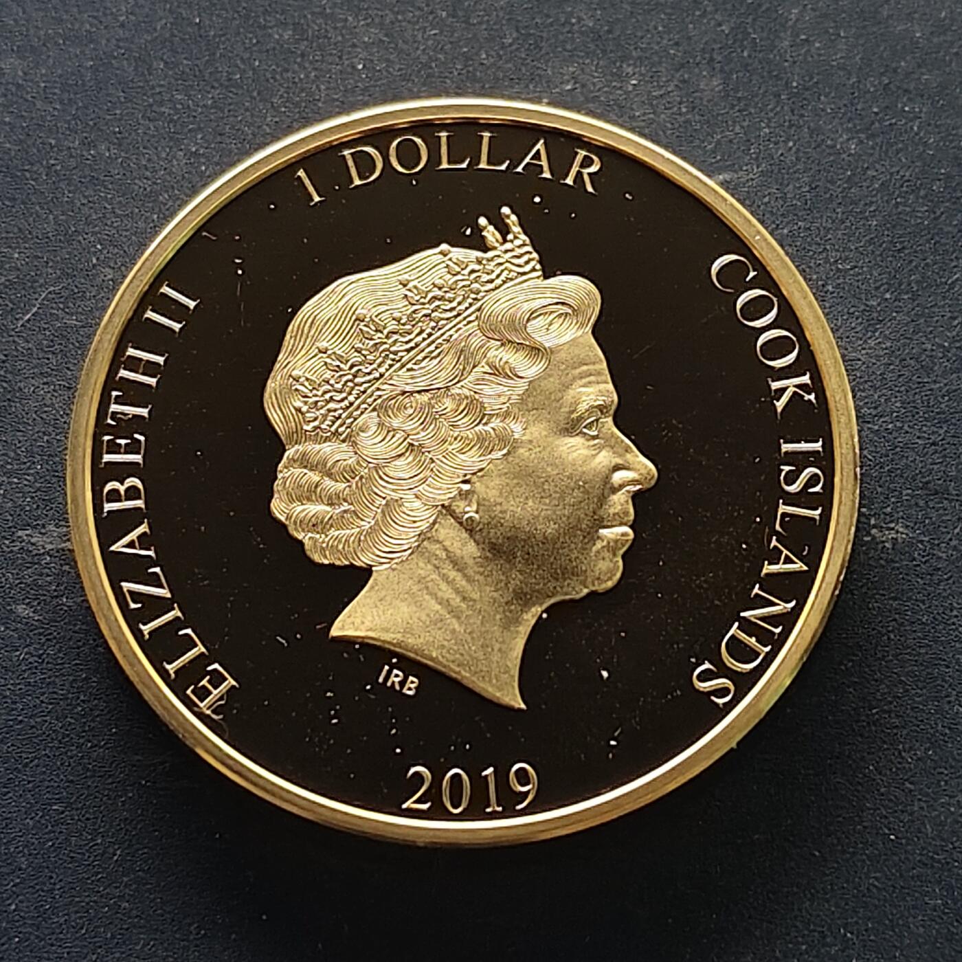 【全场包邮】纯粹捡漏拍515场 库克群岛2019年1元英国统帅系列击败拿破仑主帅威灵顿公爵精制镀金加厚50克纪念币