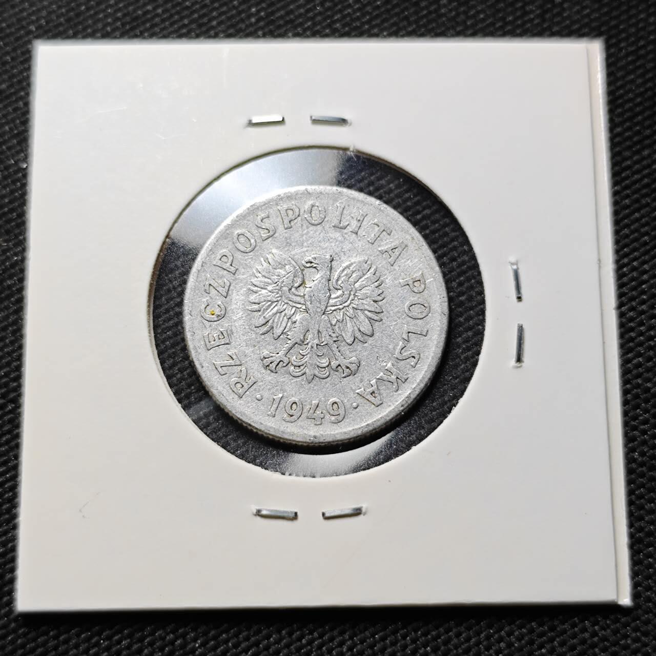 KK钱币收藏小铺  第406期 2月预留时间 周末发货  1949波兰50格罗申 少见年份