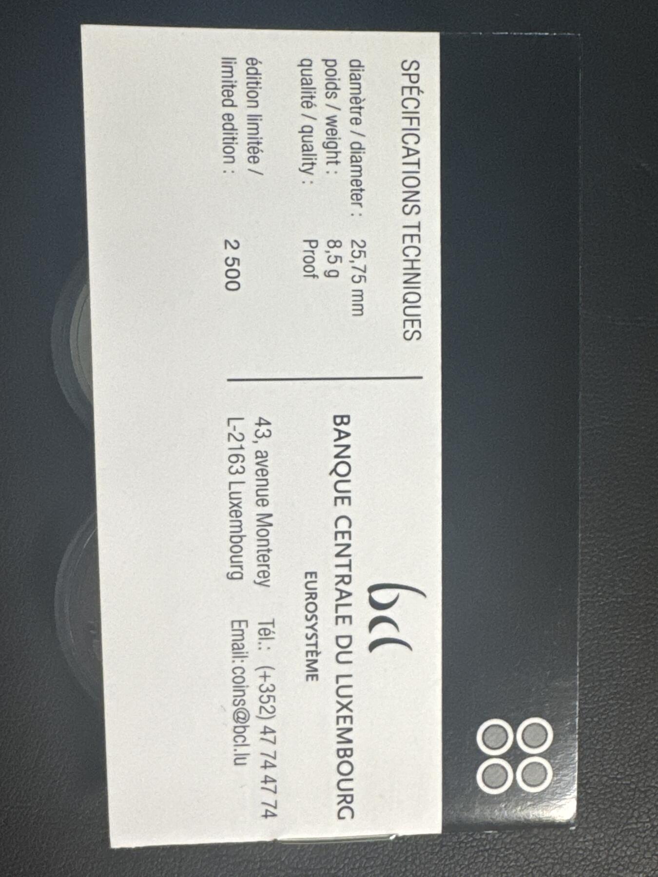 ❤️【币观天下】❤️ 第346期钱币拍卖场- 2026.3.27周五晚上6点半场 长期征集拍品  卢森堡 2024-2025 4枚2欧元反向精制纪念币 豪华木盒装带证书 发行量仅2500套