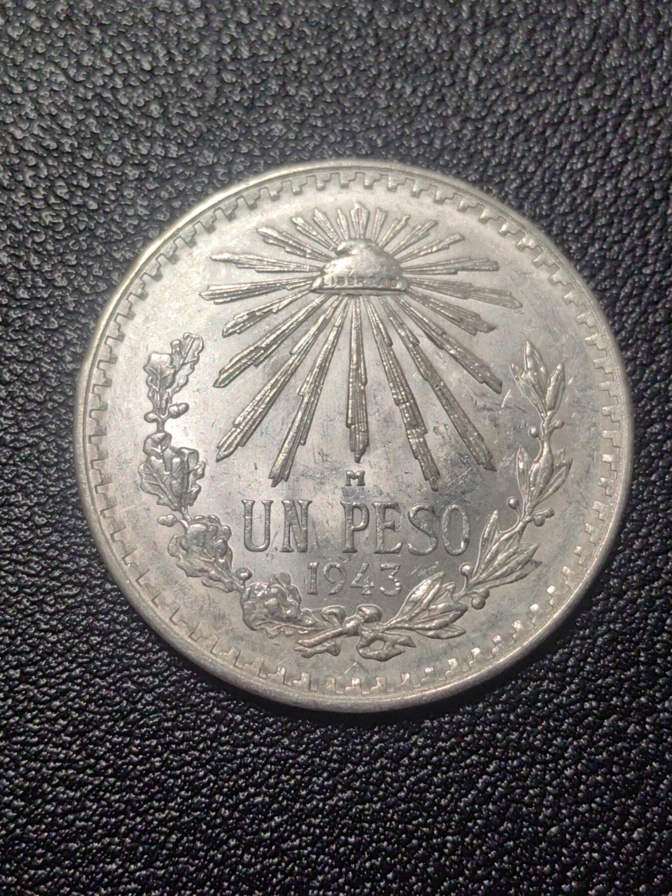 靖甫拍卖第七场 墨西哥小鹰洋1943一比索银币