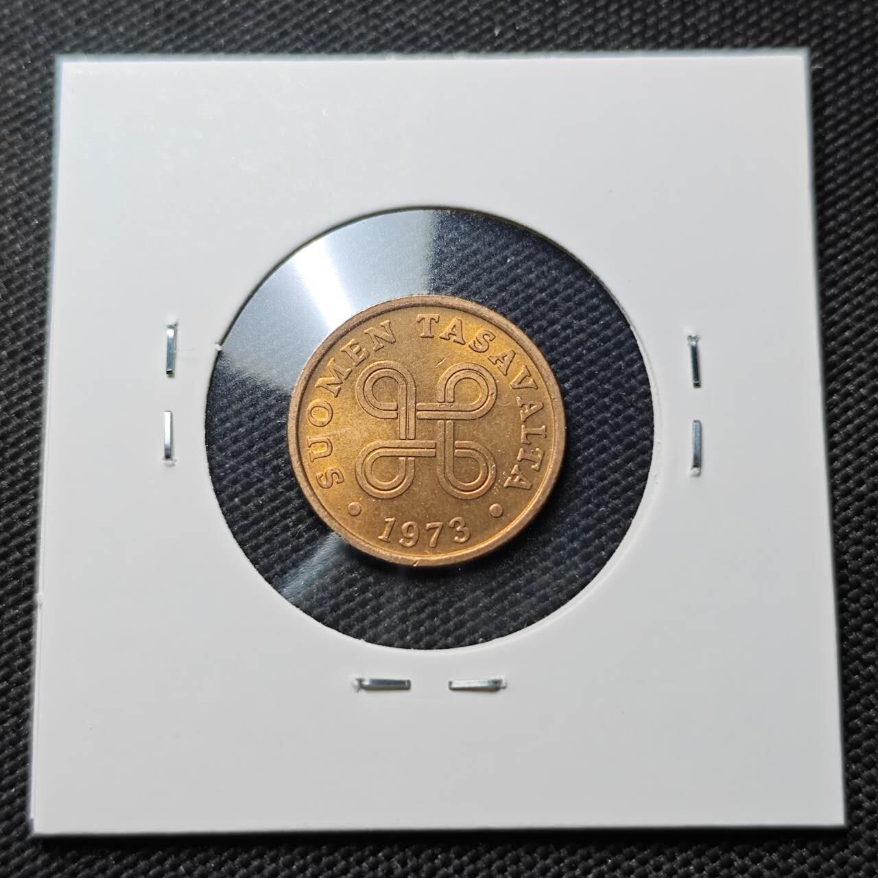 KK钱币收藏小铺  第406期 2月预留时间 周末发货  1973芬兰5芬尼铜币 好品