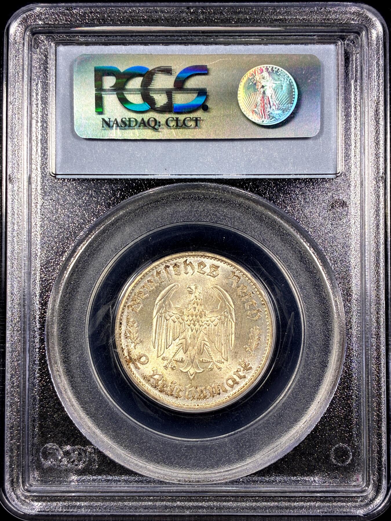 【雨安】【直播拍卖】【第0130期-评级币章】2026-03-28 周六 19:30 (金价981.33, 银价17.11) [评级德国] Germany 德国 第三帝国 2马克 1934年 席勒  PCGS-MS64 丝绸般粉光