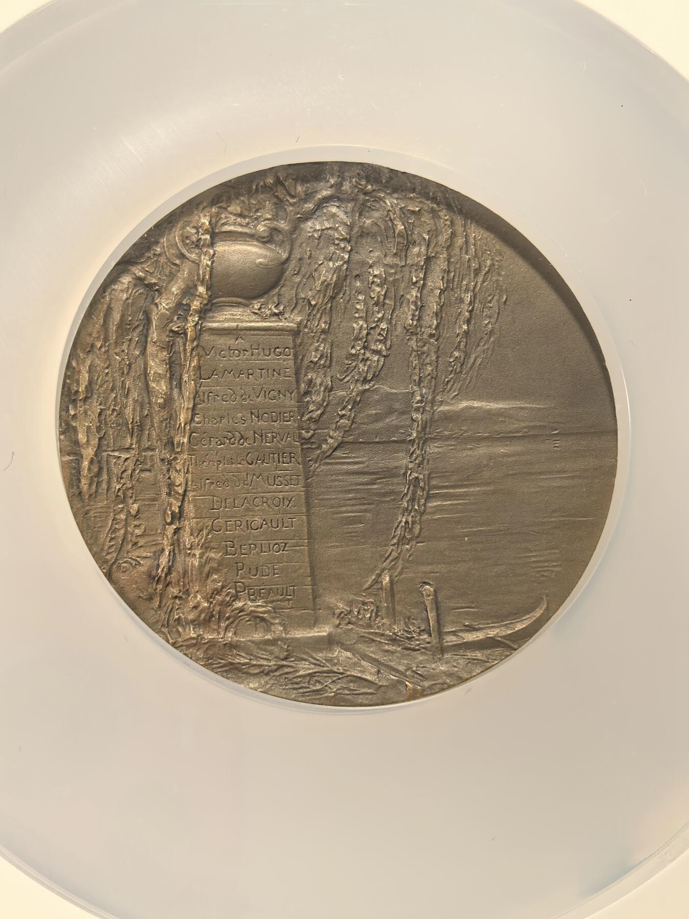 博洋堂“芳菲春韵”3月精品大拍专场暨第166期（全场包邮） NGC MS65BN 法国浪漫主义百年纪念大铜章，54mm，背面的碑文上有雨果、大仲马等浪漫主义文学巨匠