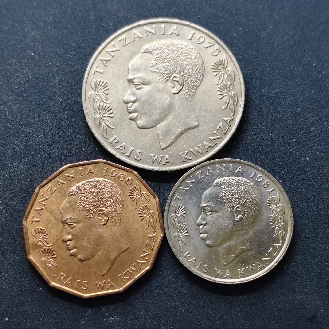 【全场包邮】纯粹捡漏拍514场 坦桑尼亚1966-1981年散币3枚一组