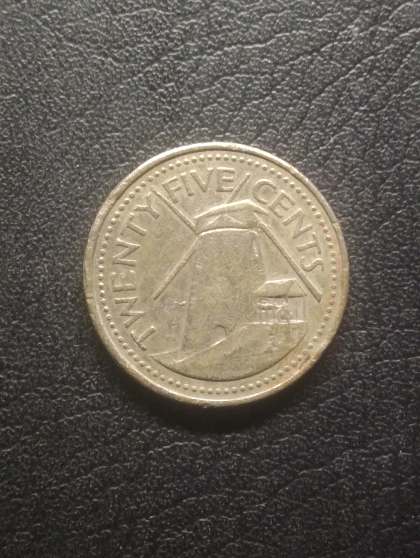 荟藏特别场次第十二期——“社长的硬币堆” 巴巴多斯1996年25分 巴巴多斯元币值是美元一半