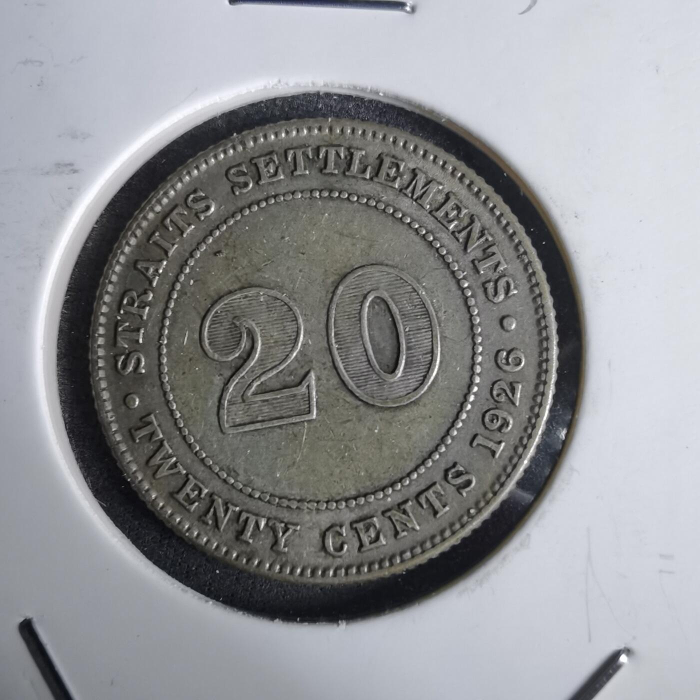 沼泽如烟--第1032场 英属海峡1926年20分银币