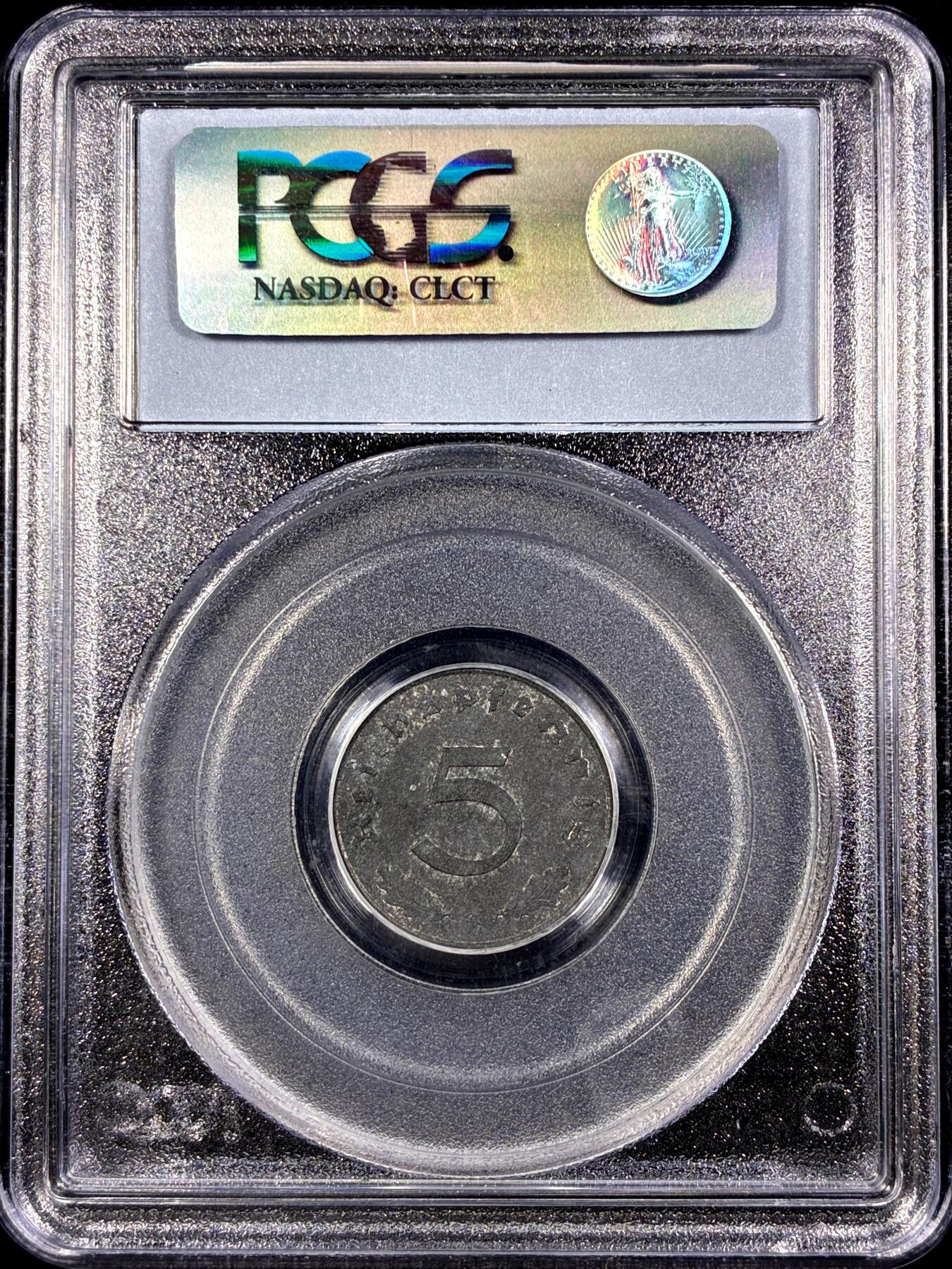 【雨安】【直播拍卖】【第0130期-评级币章】2026-03-28 周六 19:30 (金价981.33, 银价17.11) [评级德国] Germany 德国 第三帝国 5芬尼 1948年  PCGS-MS63