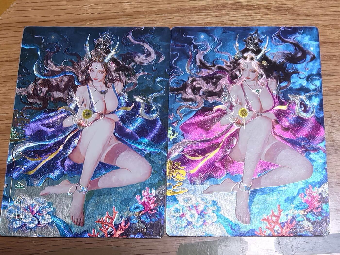 阳大大卡牌拍卖第106期（持续收拍品，周五晚上九点截拍，进群福利早知道） 奇点最新一弹玄灵谱画师宗rich绘西游记龙女万圣公主双服饰折光/幻彩折光一对