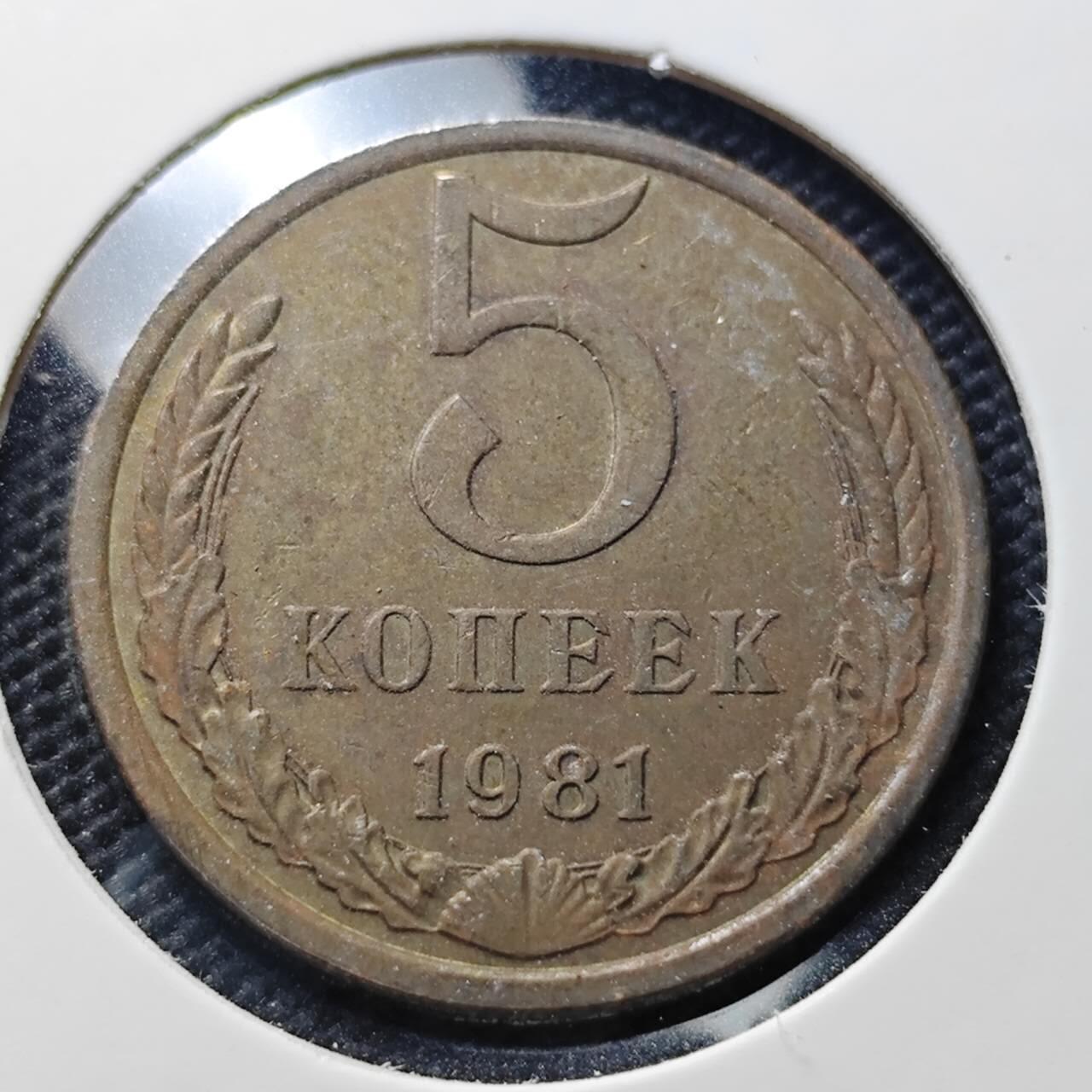 KK钱币收藏小铺  第406期 2月预留时间 周末发货  1981苏联5戈比铜币
