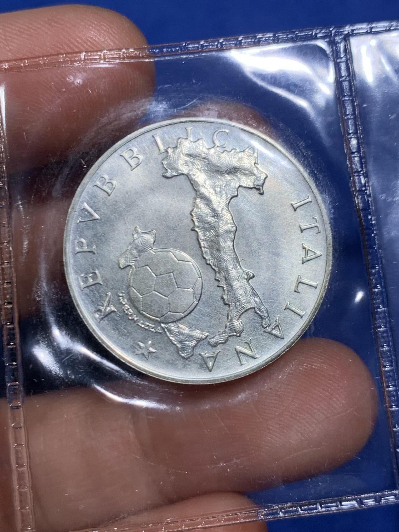 意大利1986年500里拉世界杯银币 发行量最少的一款