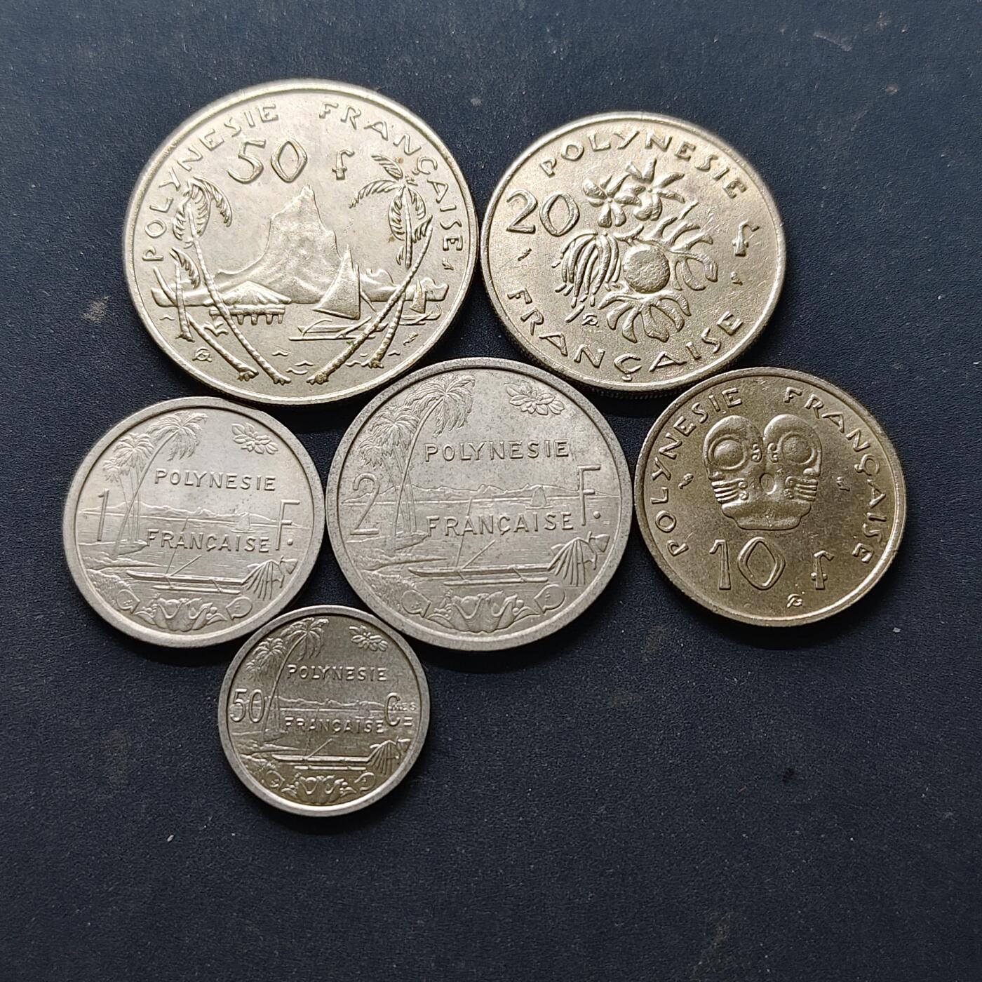 【全场包邮】纯粹捡漏拍514场 波利尼西亚1965-1967年6枚套币