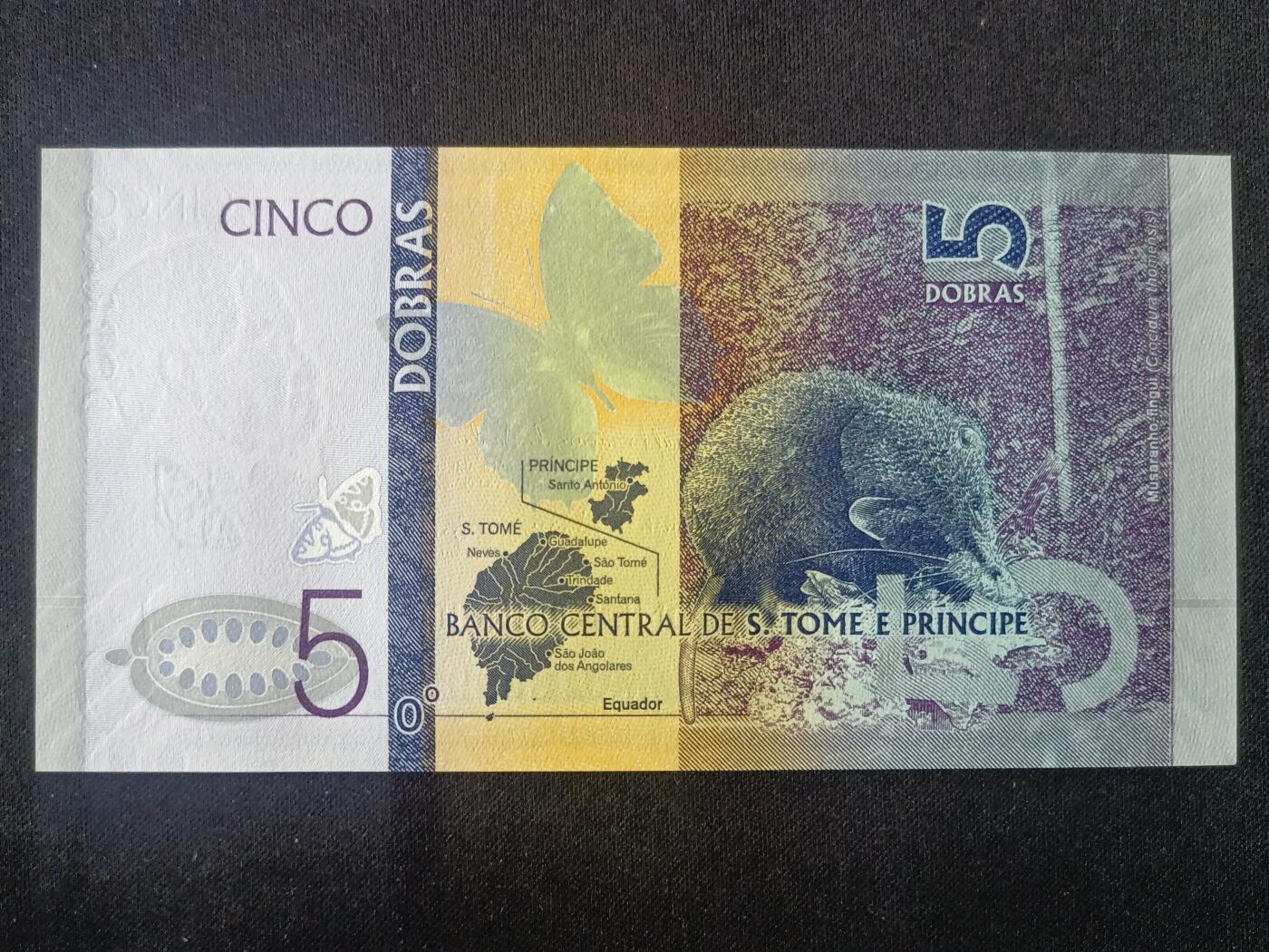 【游宝拍卖】丙午马年第15期 圣多美和普林西比-5多布拉【2020年 AA冠 全新UNC】