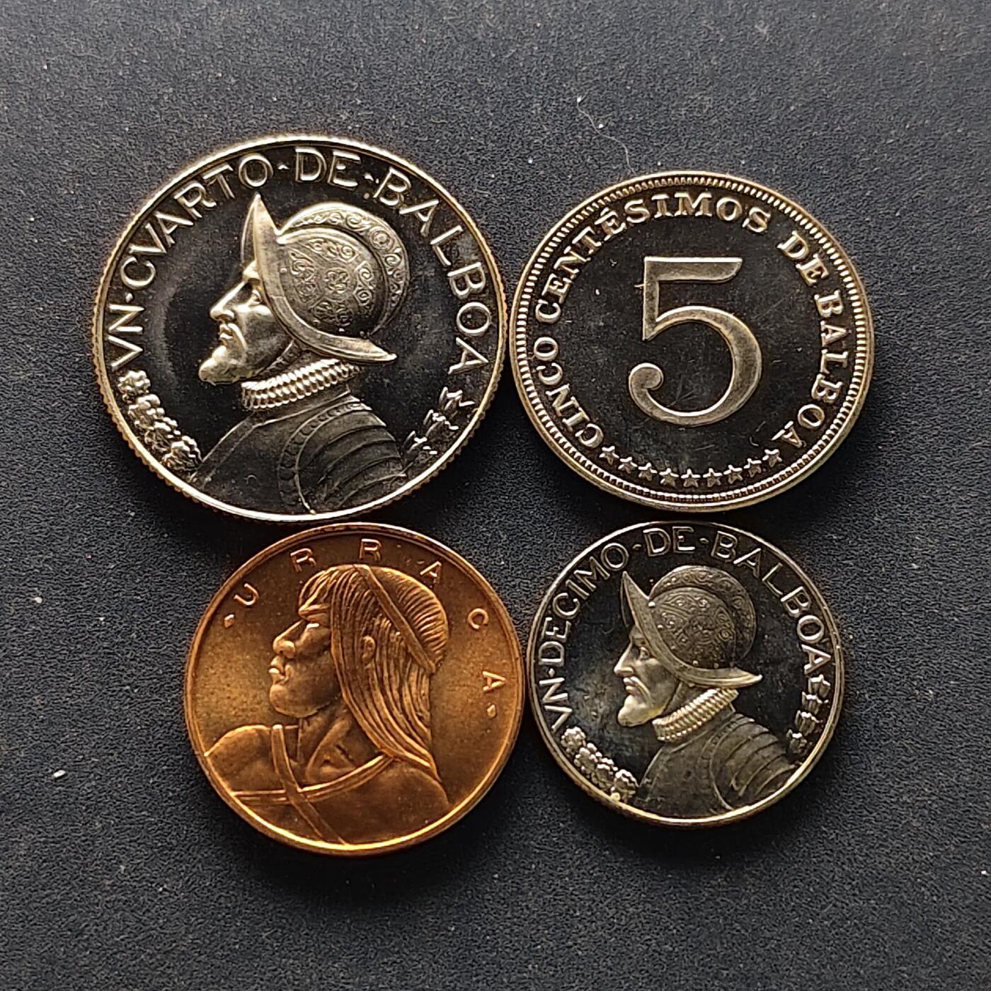 【全场包邮】纯粹捡漏拍514场 巴拿马1966年PL版4枚套币