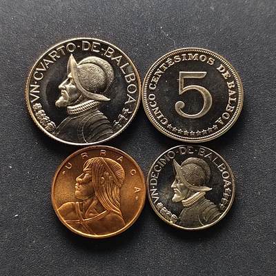 【全场包邮】纯粹捡漏拍514场 - 巴拿马1966年PL版4枚套币