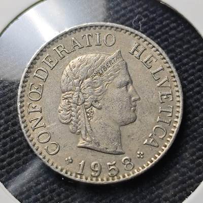 KK钱币收藏小铺  第406期 2月预留时间 周末发货 - 1958瑞士10分 