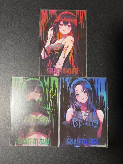 NO.28 好又多金牌大场，每周一站式配齐，方便凑单！（周6晚9点截拍，卖家送拍0抽成！） - 疾风卡牌 涂鸦少女 彩闪3张