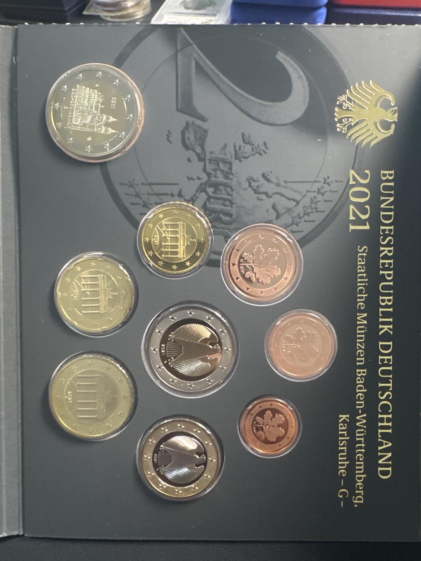 ❤️【币观天下】❤️ 第346期钱币拍卖场- 2026.3.27周五晚上6点半场 长期征集拍品  德国2021年 精制套币带一枚2欧元萨克森安哈特州纪念币 G厂 稀少年份