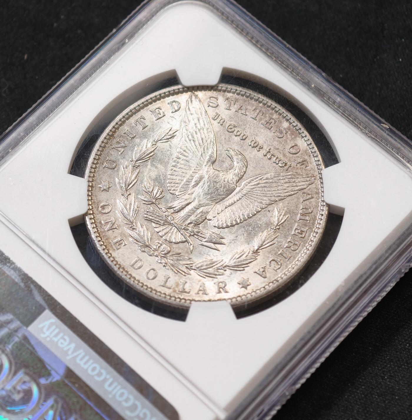 甄臻铺-世界币章拍卖（第56期），送拍享返佣金等优惠多多 NGC-AU58 美国1903年摩根银币，较少见年份，性价比高