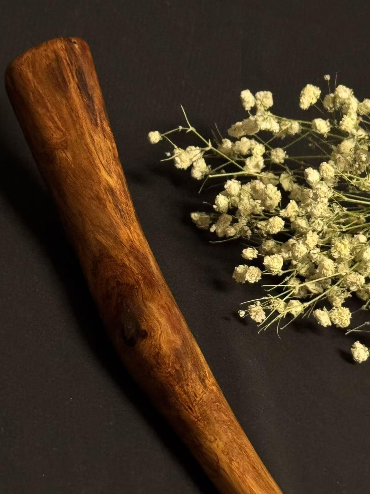 零元拍：NO.5海南黄花梨随形文玩把玩棍，尺寸约：40/3.7/2.4CM