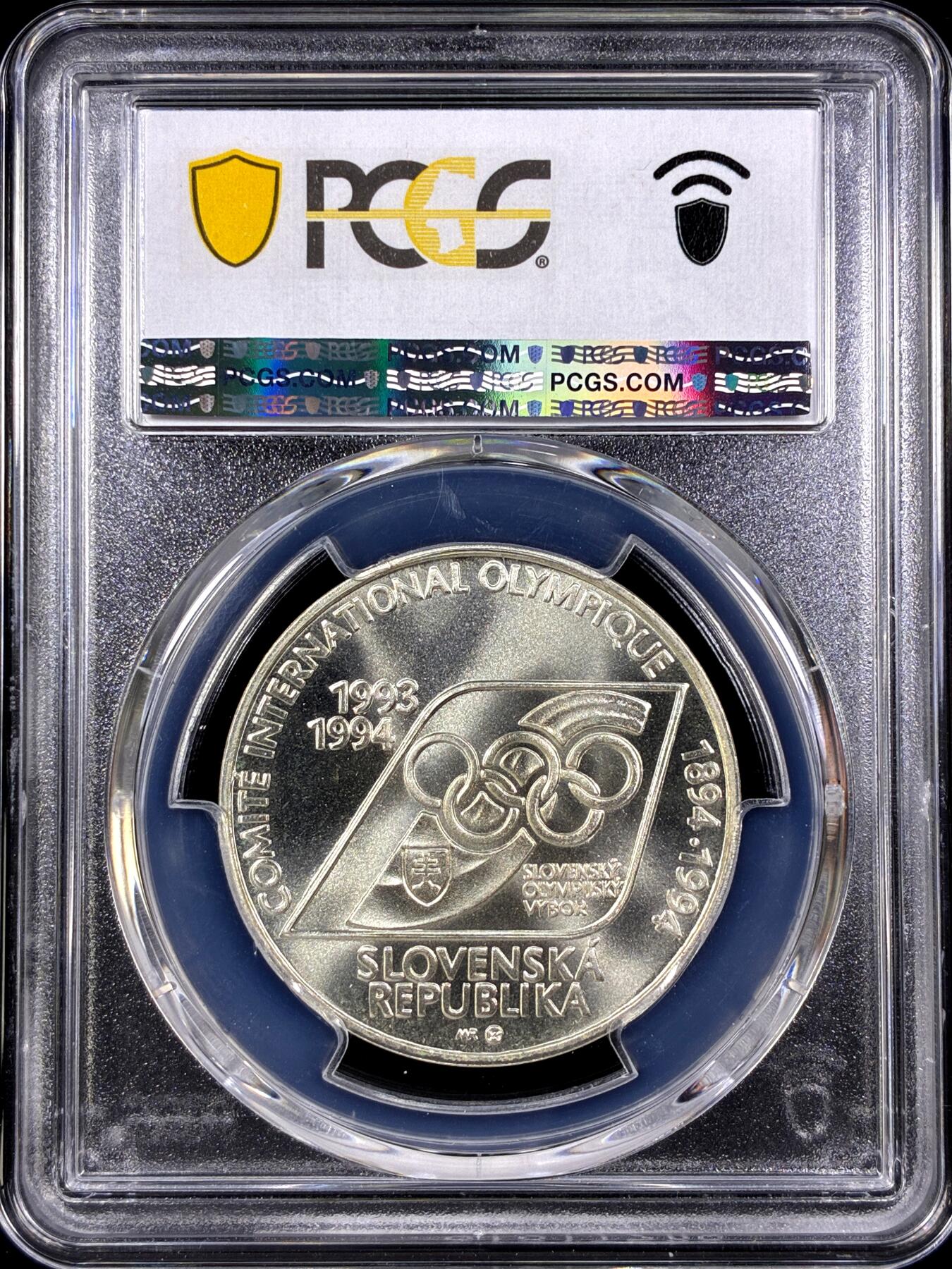 【雨安】【直播拍卖】【第0130期-评级币章】2026-03-28 周六 19:30 (金价981.33, 银价17.11) [评级现代] Slovakia 斯洛伐克 200克朗 1994年 奥运会  PCGS-MS67