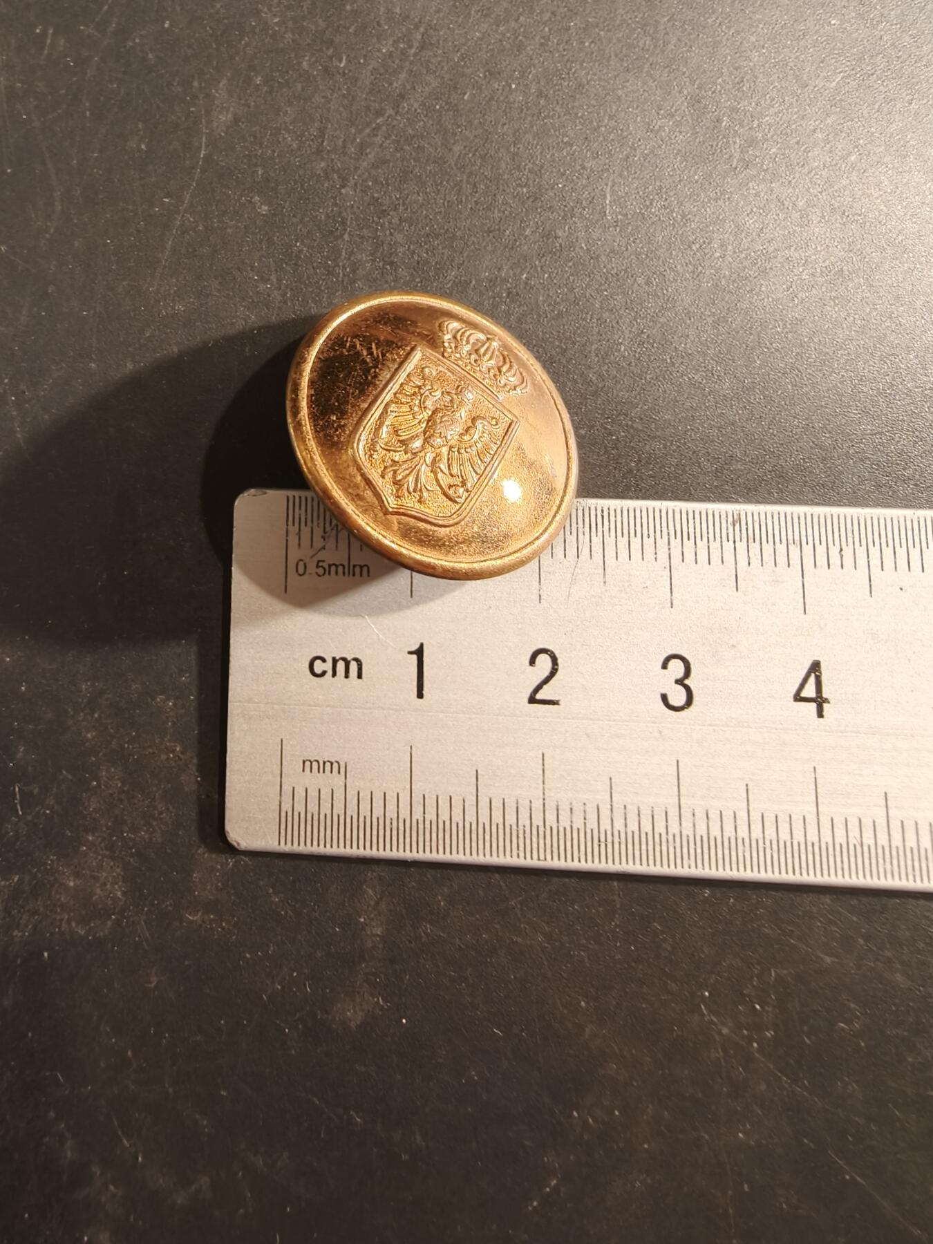 老王徽章第189期 德国普鲁士王国陆军铜扣    一战前      23mm