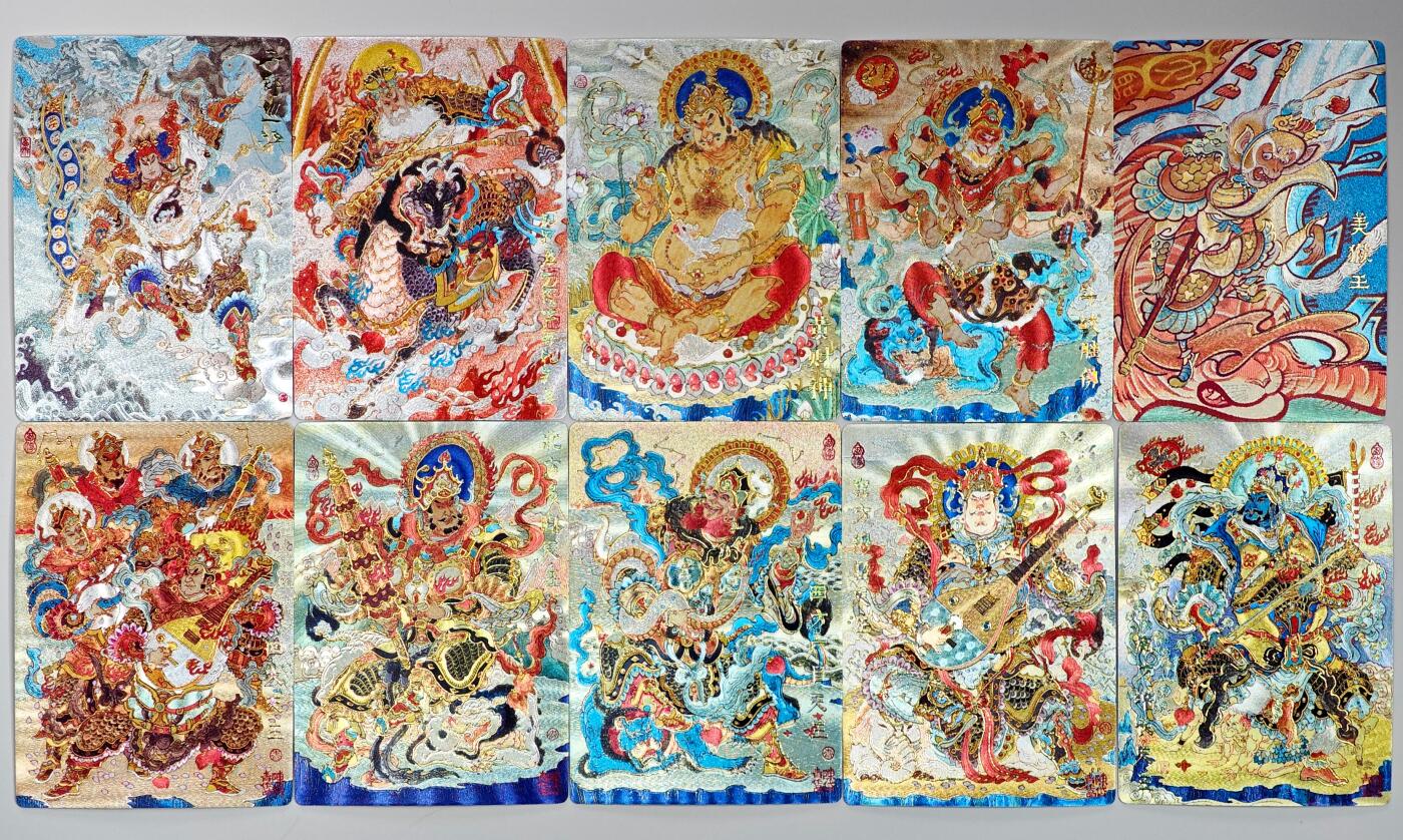 白泽拍卖卡牌手绘专场第34期（花朝去了又春分 草如茵 柳烟新） 2025 山衡一述 神缘造像 风调雨顺 散卡 10张  粗闪