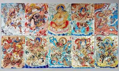 白泽拍卖卡牌手绘专场第34期（花朝去了又春分 草如茵 柳烟新） - 2025 山衡一述 神缘造像 风调雨顺 散卡 10张  粗闪