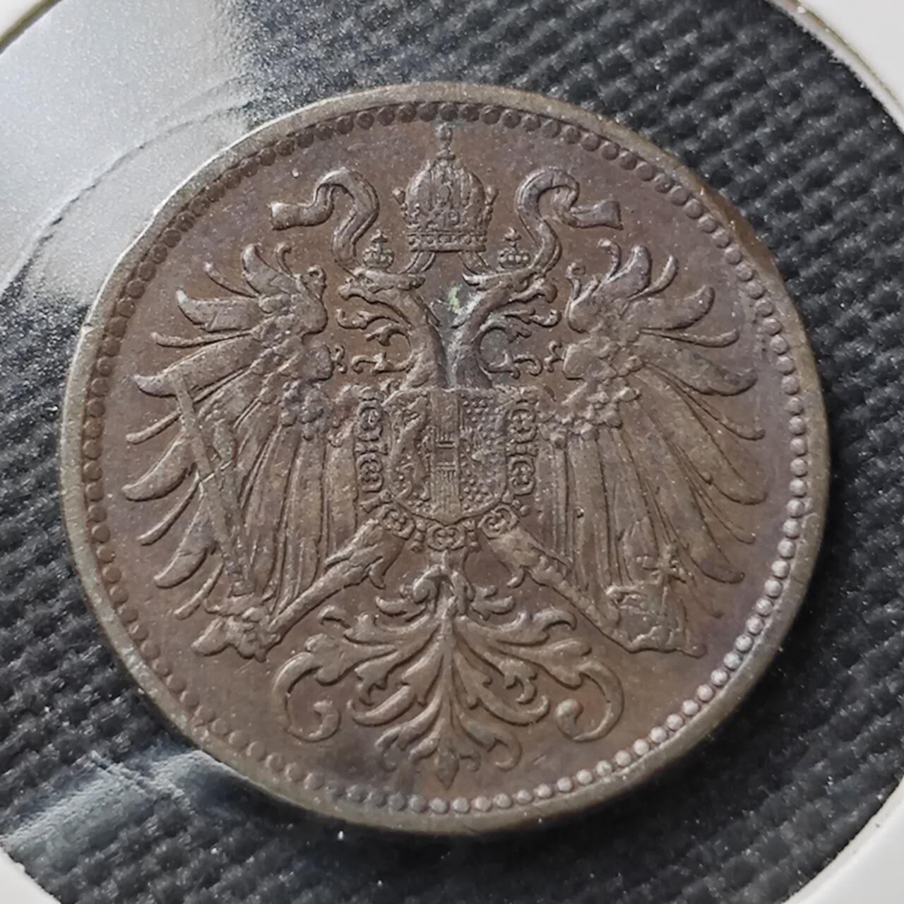 KK钱币收藏小铺  第407期 2月预留时间 周末发货  1899奥地利2格罗申铜币