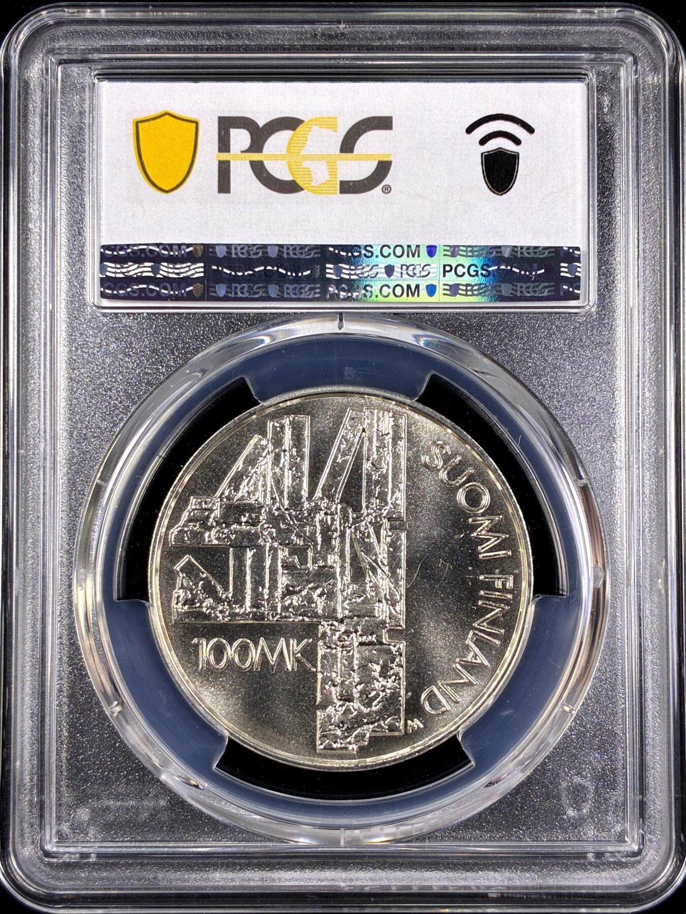 【雨安】【直播拍卖】【第0130期-评级币章】2026-03-28 周六 19:30 (金价981.33, 银价17.11) [评级现代] Finland 芬兰 100马克 2000年 芬兰文学奠基人亚历克西斯·基维  PCGS-MS68