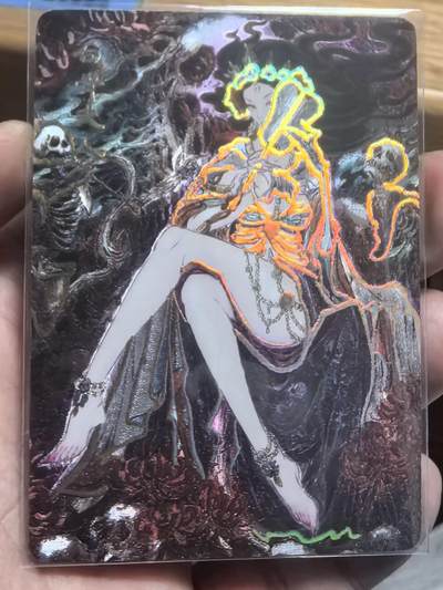 阳大大卡牌拍卖第106期（持续收拍品，周五晚上九点截拍，进群福利早知道） - 燎原文化彫仙老师绘解语花变化无定白骨夫人幻彩折光一张