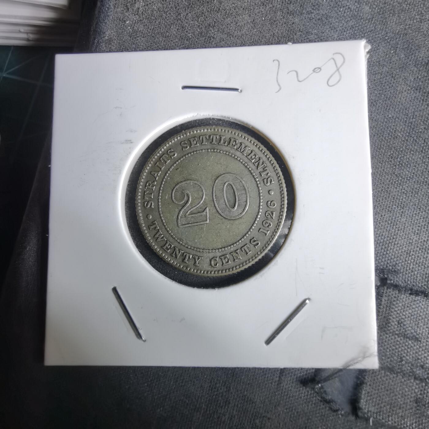 沼泽如烟--第1032场 英属海峡1926年20分银币