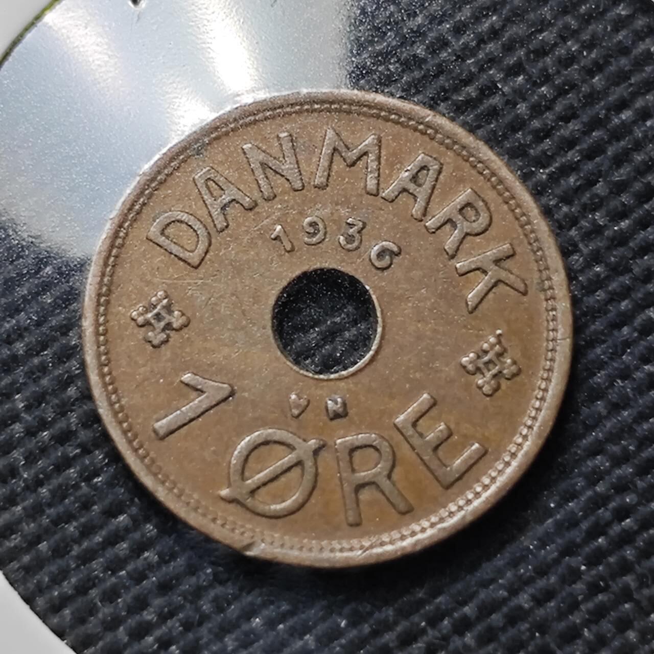 KK钱币收藏小铺  第406期 2月预留时间 周末发货  1936丹麦1欧尔铜币