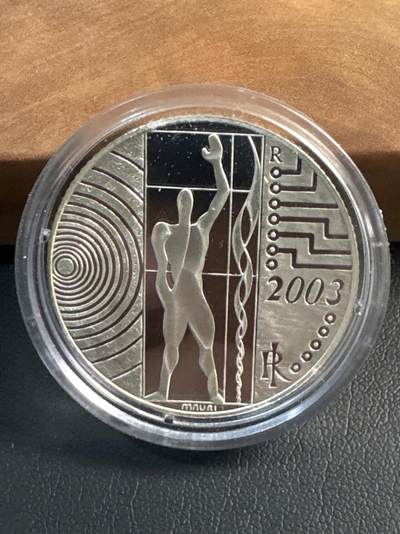 ❤️【币观天下】❤️ 第346期钱币拍卖场- 2026.3.27周五晚上6点半场 长期征集拍品  - 意大利 2003年 Work in Europe 5欧元精制纪念银币(18克925银)