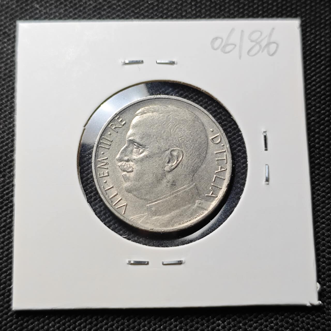 KK钱币收藏小铺  第406期 2月预留时间 周末发货  1925意大利50分 四狮子镍币