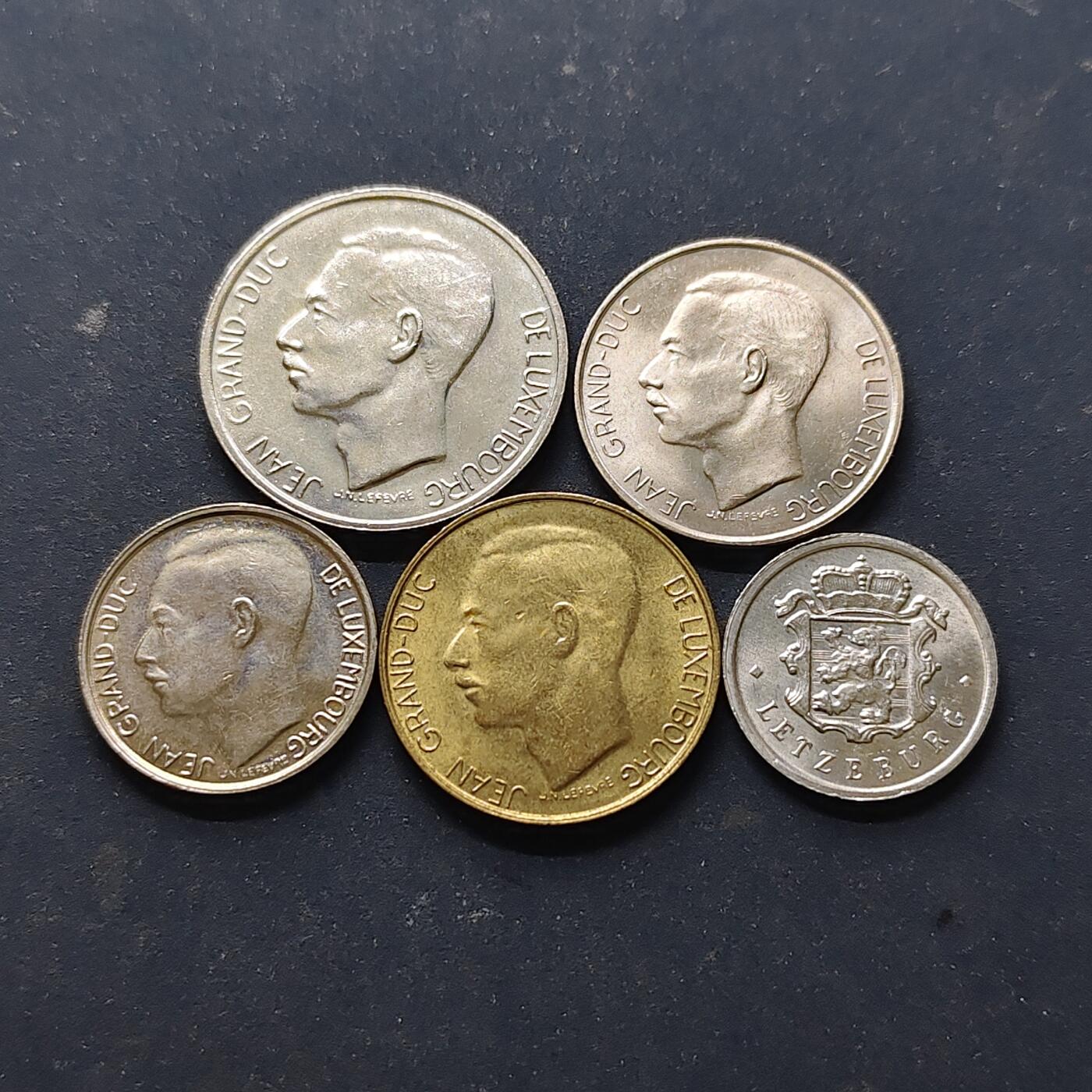 【全场包邮】纯粹捡漏拍514场 卢森堡1970-1990年让大公5枚套币