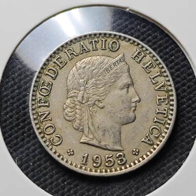 KK钱币收藏小铺  第406期 2月预留时间 周末发货 - 1953瑞士20分 