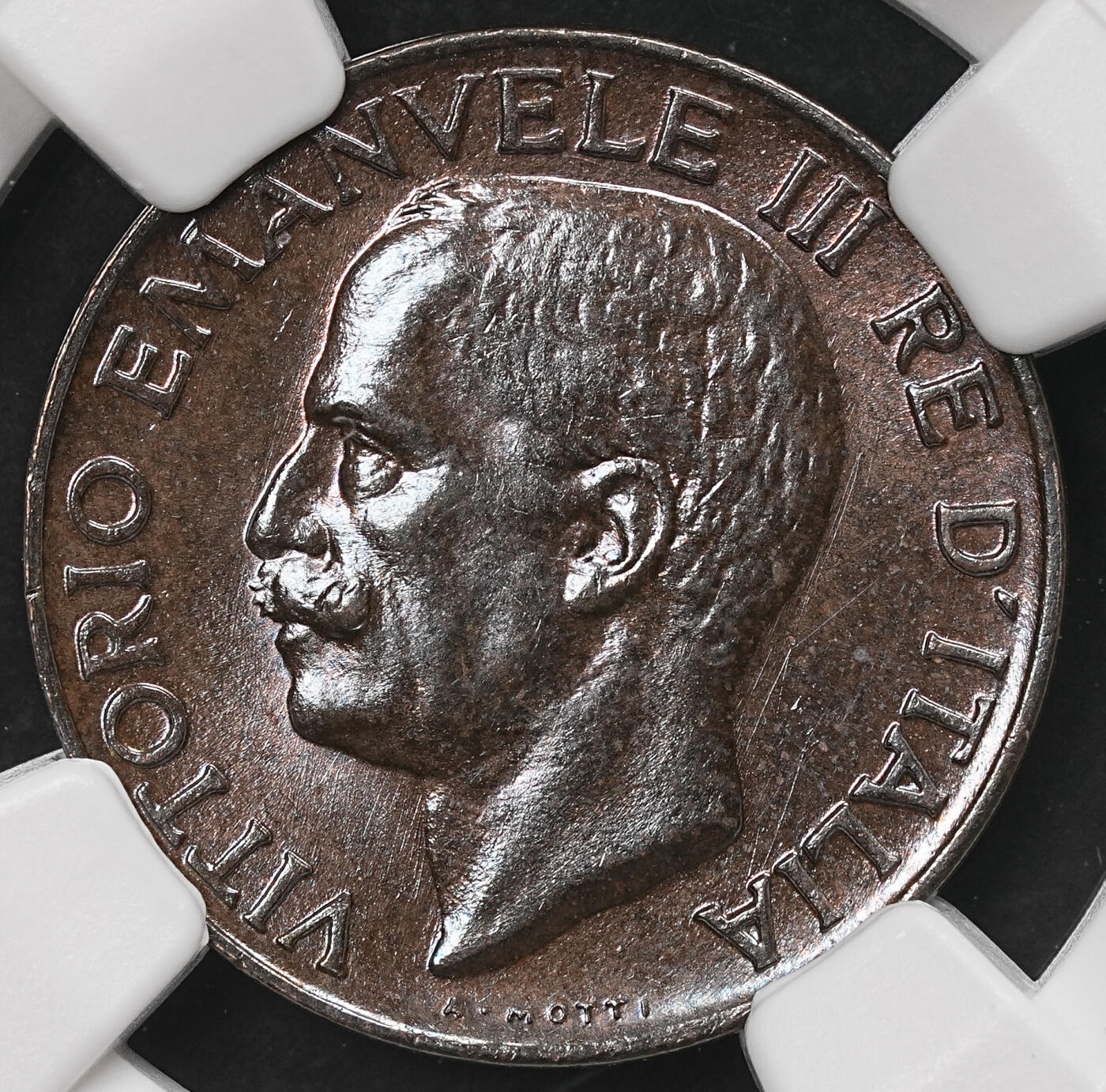 修遠堂世界钱币第109期 NGC MS64BN 1936年意大利5分铜币，少见年份，特年