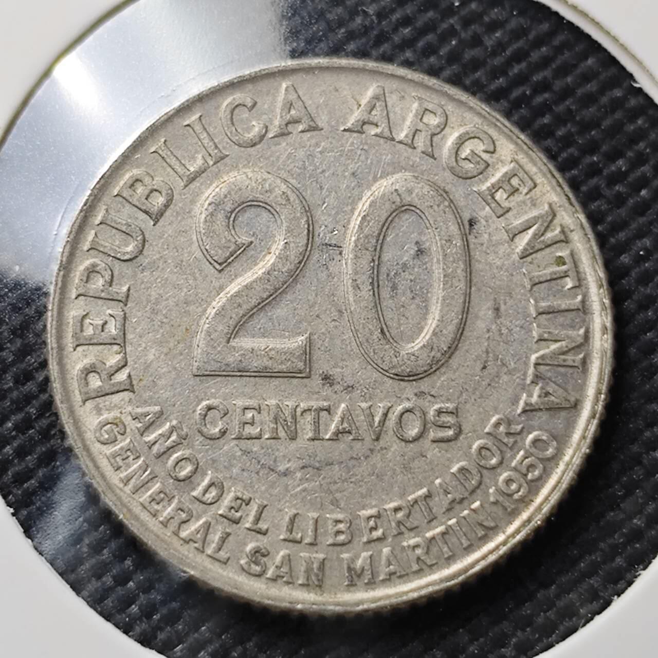 KK钱币收藏小铺  第407期 2月预留时间 周末发货  阿根廷20分纪念币