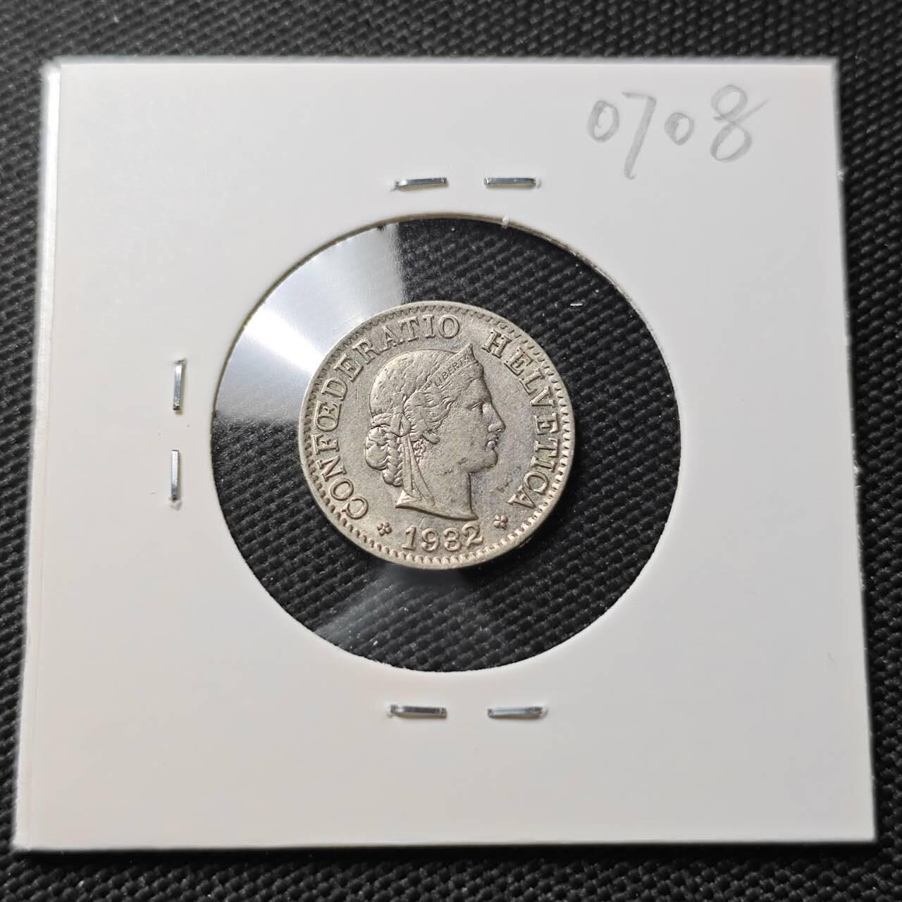 KK钱币收藏小铺  第407期 2月预留时间 周末发货  1932瑞士5分