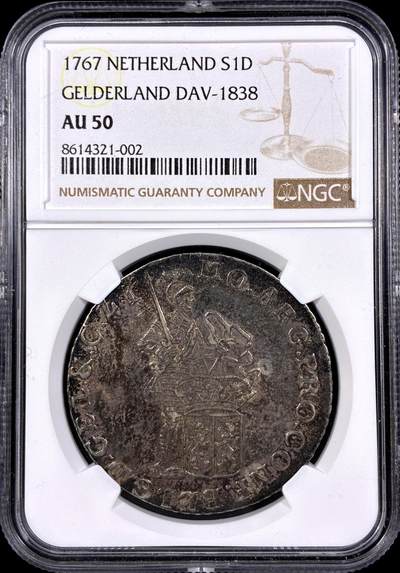 【雨安】【直播拍卖】【第0130期-评级币章】2026-03-28 周六 19:30 (金价981.33, 银价17.11) - [评级欧洲] Netherlands 荷兰 共和国 杜卡特 Gelderland海尔德兰 中期版 1767年  NGC-AU50 原味欧洲老酱彩 少见版别