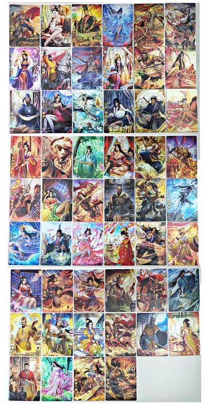 白泽拍卖卡牌手绘专场第34期（花朝去了又春分 草如茵 柳烟新） - 2021 卡玩帕克 神州群英志 第一弹 共52张（全套不含特卡神貂蝉）  粗闪