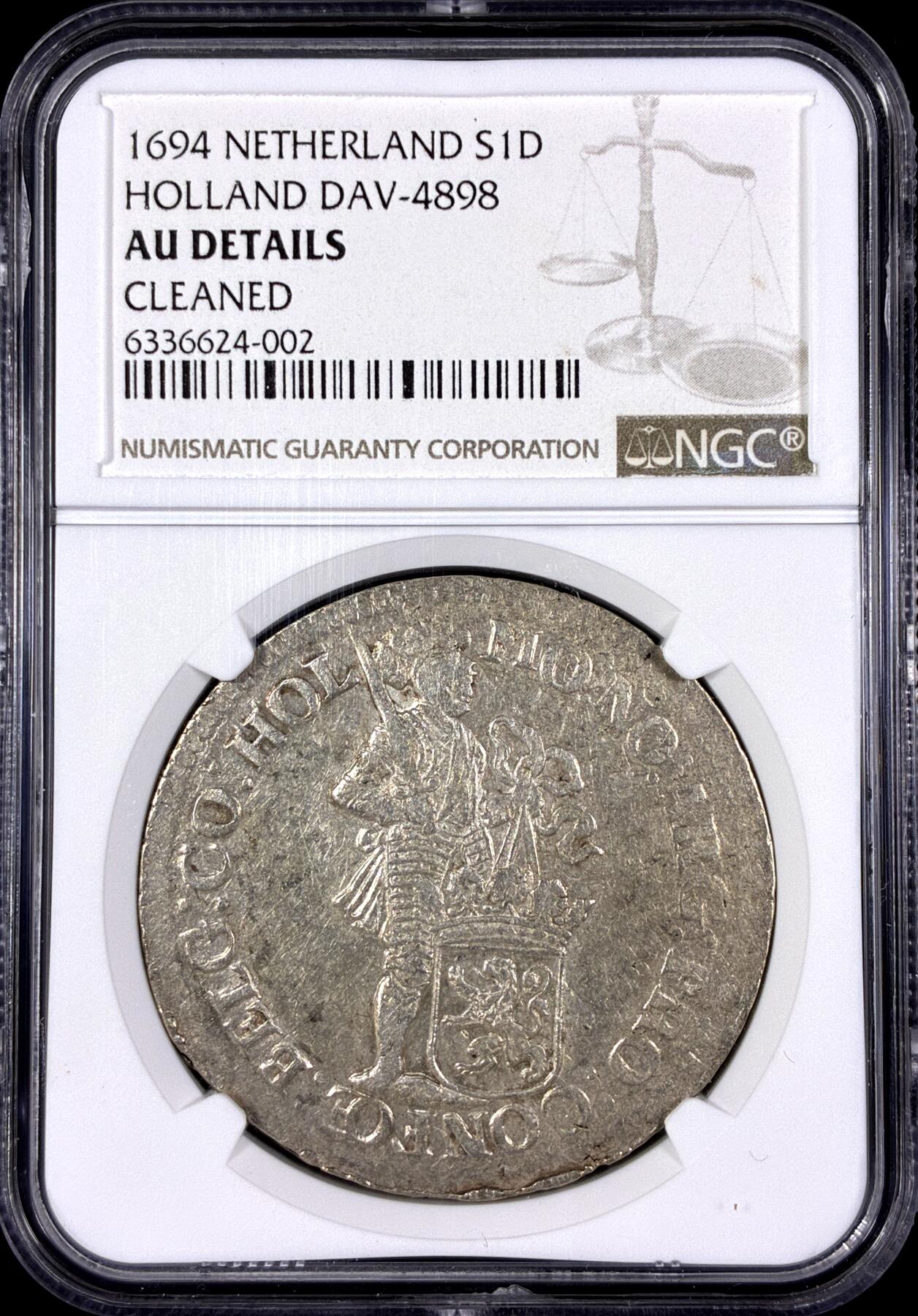 【雨安】【直播拍卖】【第0130期-评级币章】2026-03-28 周六 19:30 (金价981.33, 银价17.11) [评级欧洲] Netherlands 荷兰 共和国 杜卡特 早期版 荷兰省 1694年  NGC-AU 早期版的杜卡特很少, 受限于工艺, 荷兰省版是所有早期版中打制最规整好看的