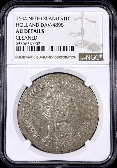 【雨安】【直播拍卖】【第0130期-评级币章】2026-03-28 周六 19:30 (金价981.33, 银价17.11) - [评级欧洲] Netherlands 荷兰 共和国 杜卡特 早期版 荷兰省 1694年  NGC-AU 早期版的杜卡特很少, 受限于工艺, 荷兰省版是所有早期版中打制最规整好看的
