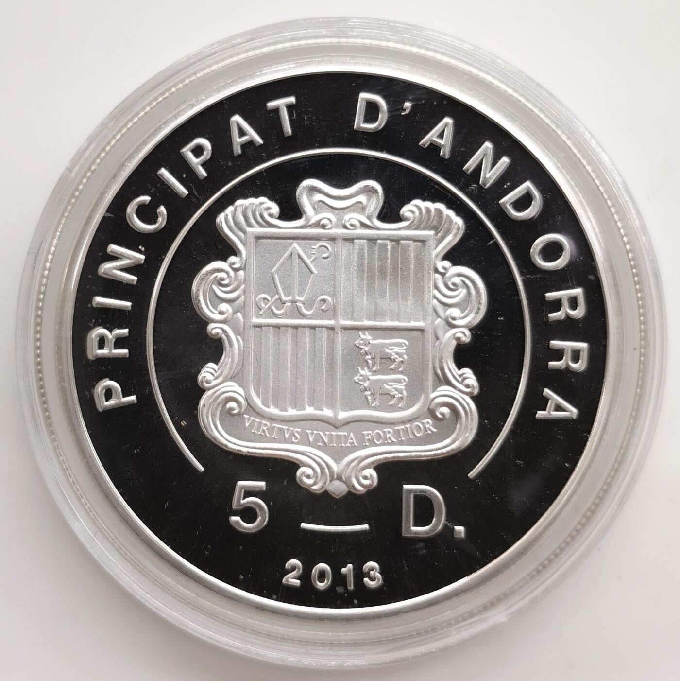 博洋堂“芳菲春韵”3月精品大拍专场暨第166期（全场包邮） 安道尔2013年5第纳尔精制银币 异域彩蝶-金凤蝶（带3D彩蝶模型） 25克925银 发行量：2500 带证