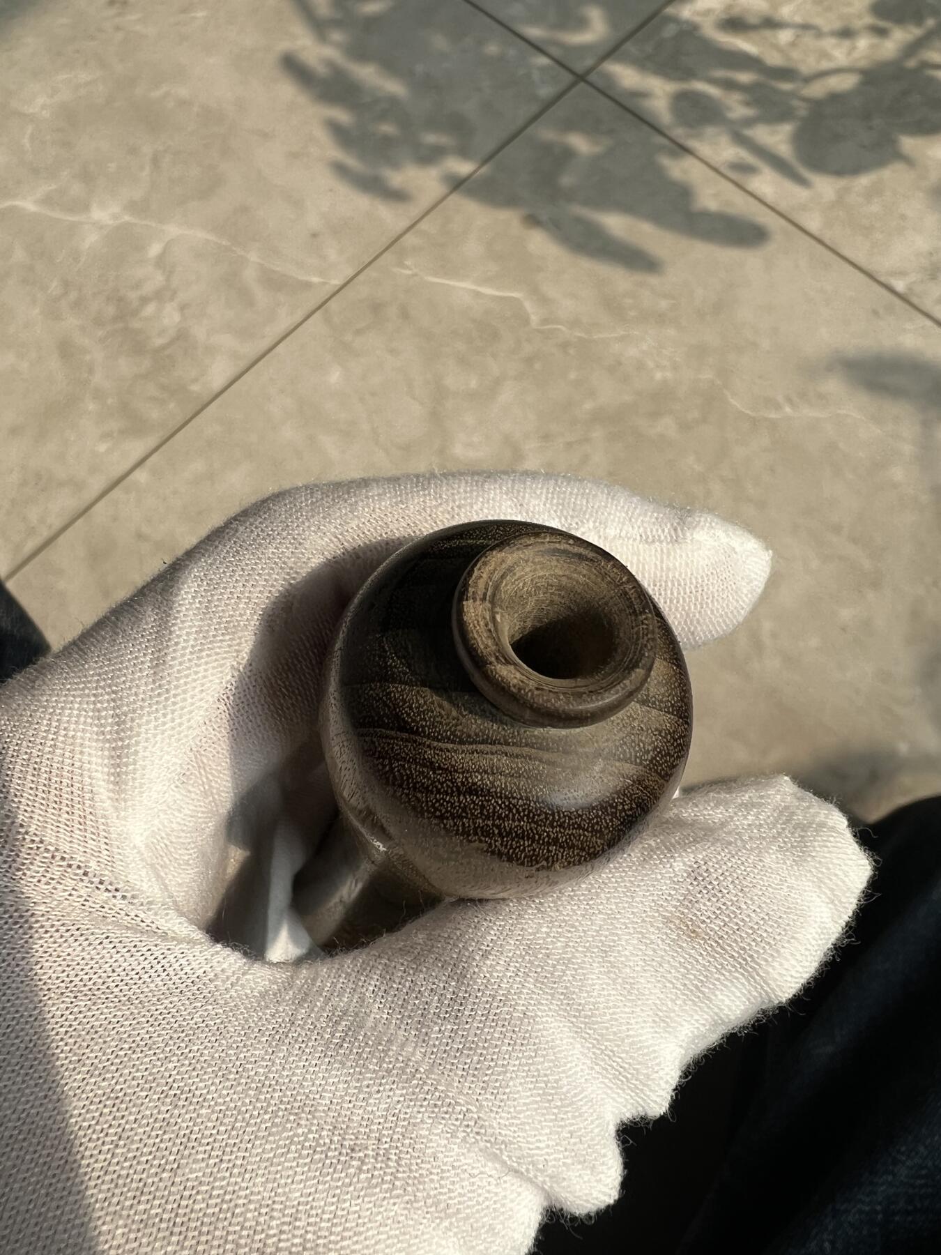 零元拍：金丝楠 精工 净瓶 雕件手把件绿阴沉，满手留香金丝流溢。94/29/24.6MM