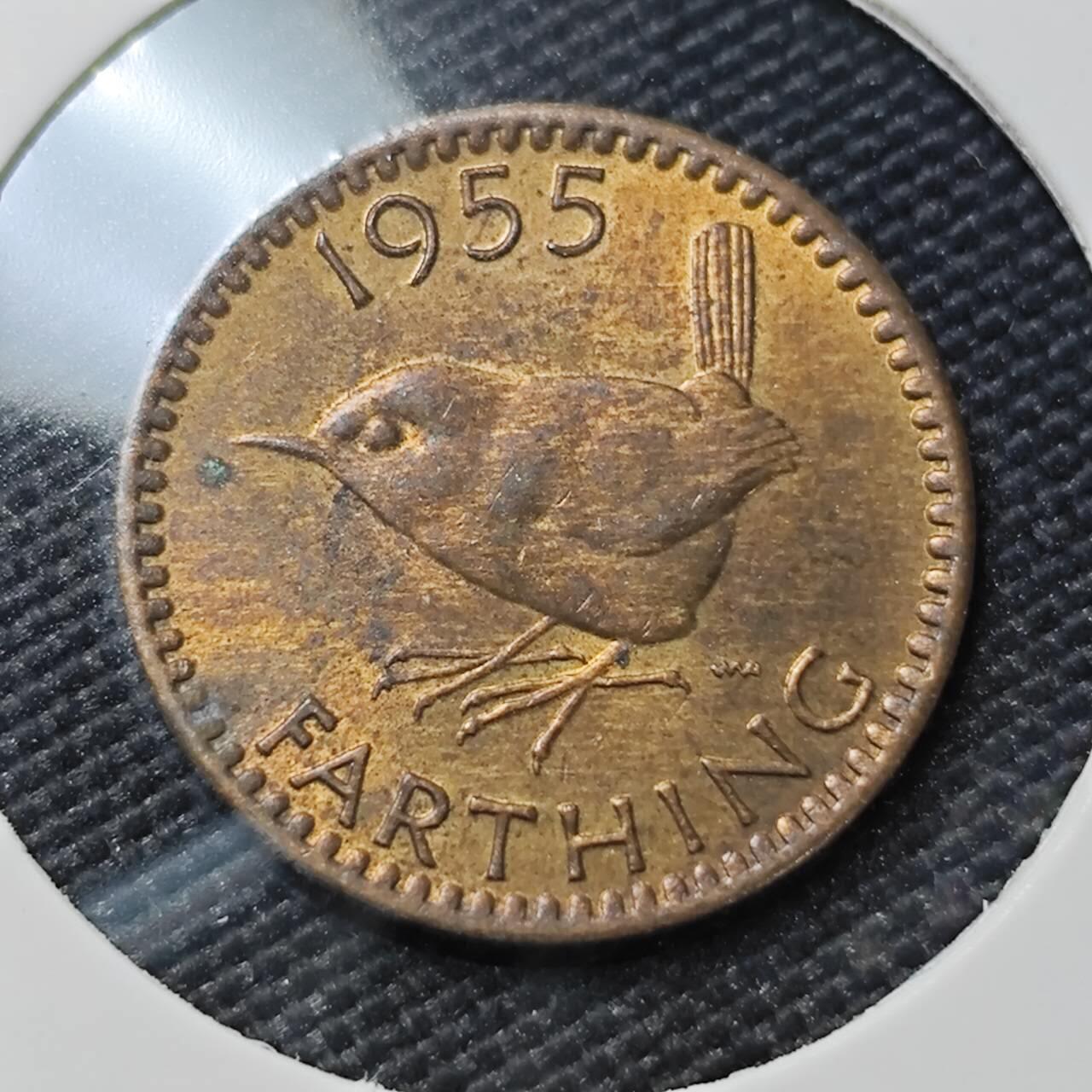 KK钱币收藏小铺  第407期 2月预留时间 周末发货  1955英国1法新铜币 好品